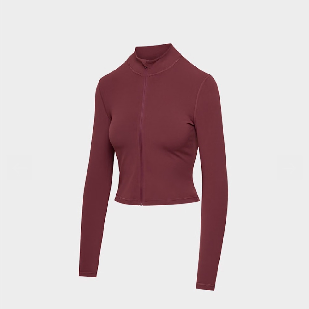 Aritzia Butter Zip Up Workout Jacket - Burgundy